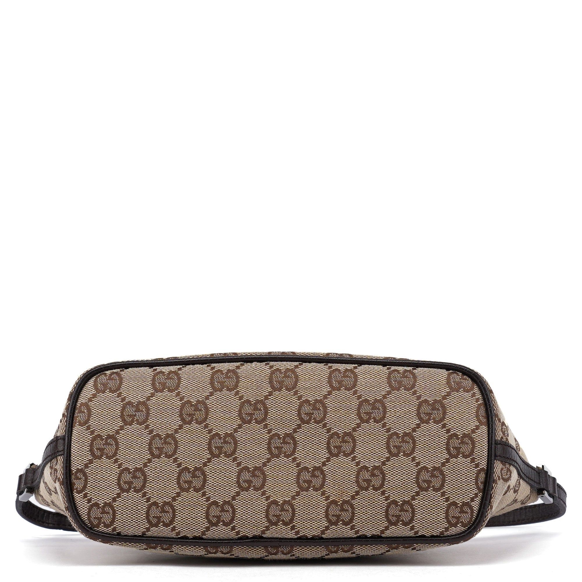 Gucci 07198 Beige Brown GG Boat Pochette