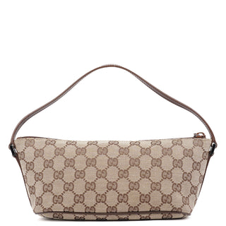 Gucci 07198 Beige Brown GG Boat Pochette