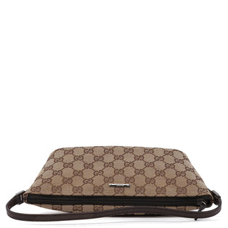 Gucci 07198 Beige Brown GG Boat Pochette