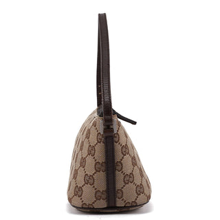 Gucci 07198 Beige Brown GG Boat Pochette