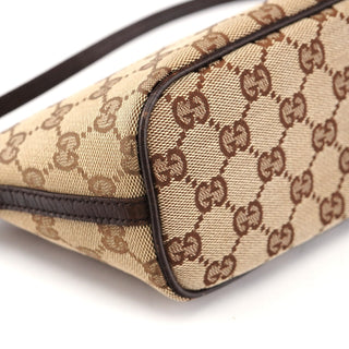 Gucci 07198 Beige Brown GG Boat Pochette