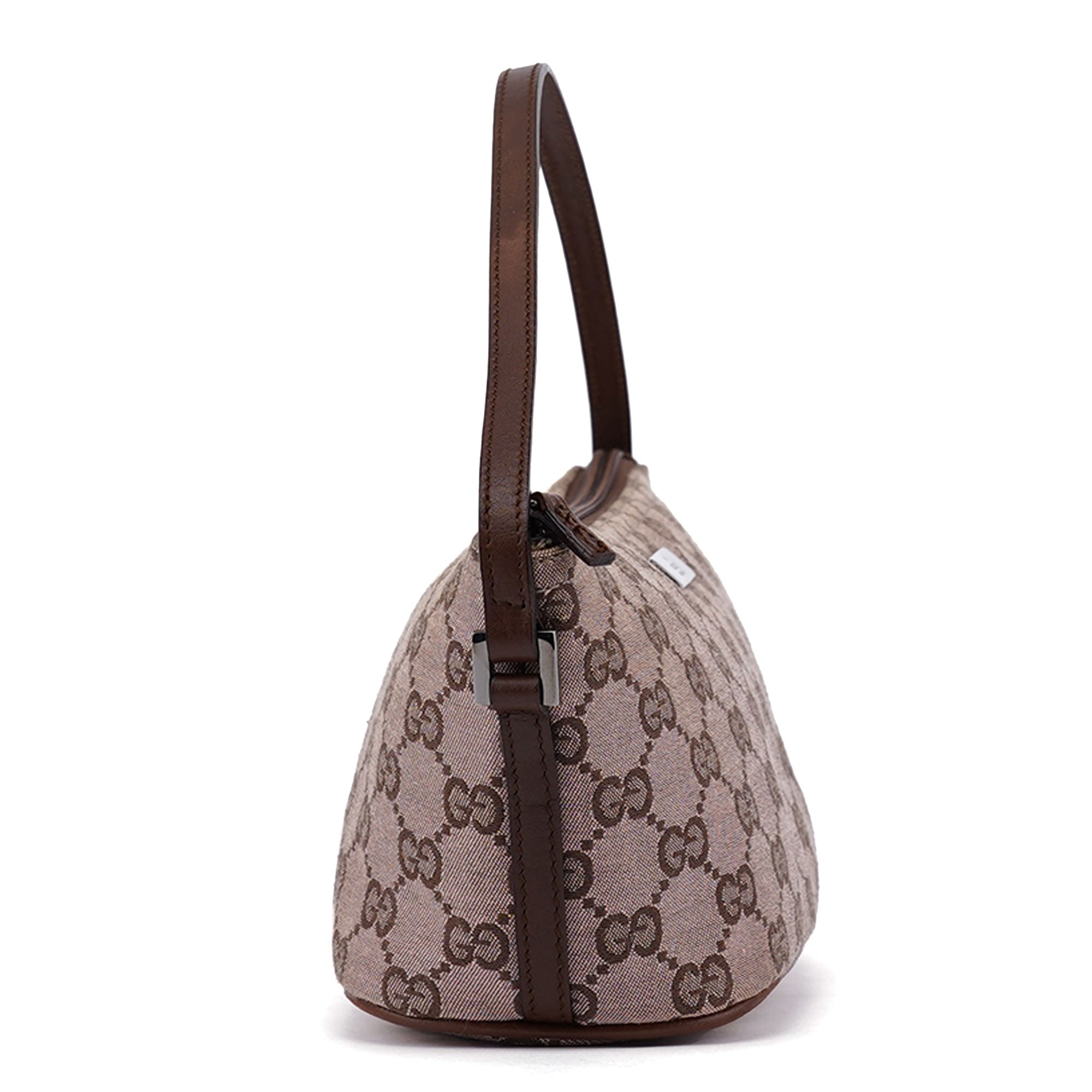 Gucci 07198 Beige Brown GG Boat Pochette