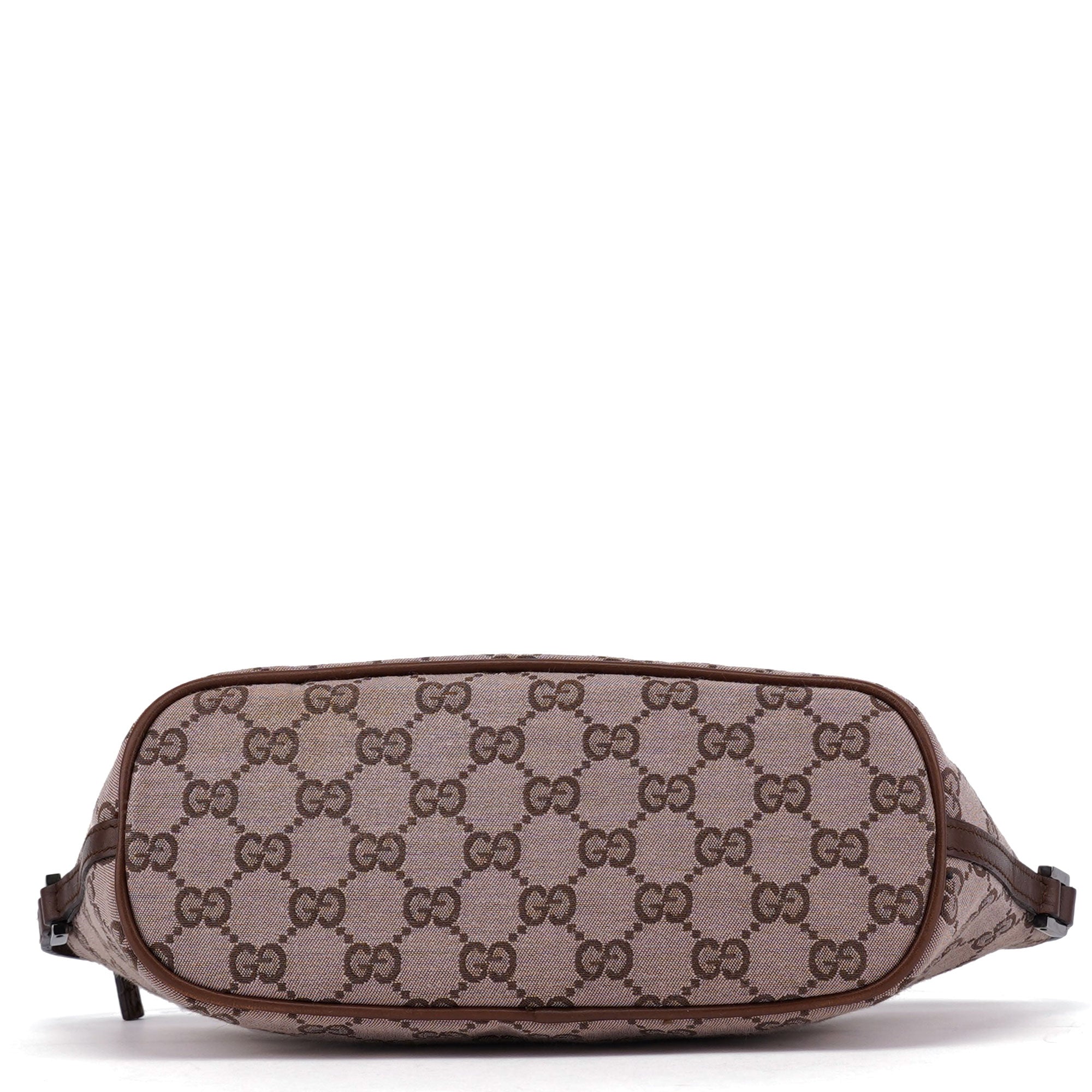 Gucci 07198 Beige Brown GG Boat Pochette