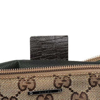 Gucci 07198 Beige Brown GG Boat Pochette Bag