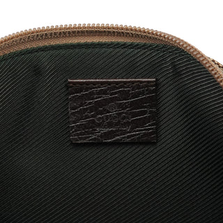 Gucci 07198 Beige Brown GG Boat Pochette Bag