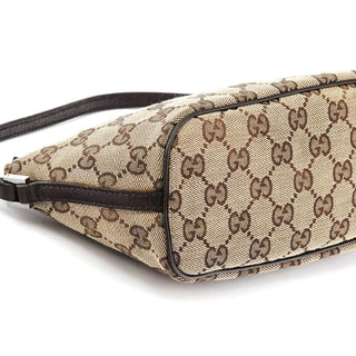 Gucci 07198 Beige Brown GG Boat Pochette Bag