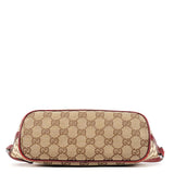 Gucci 07198 Beige Burgundy GG Boat Pochette