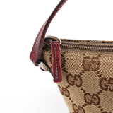 Gucci 07198 Beige Burgundy GG Boat Pochette