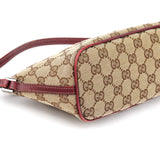Gucci 07198 Beige Burgundy GG Boat Pochette