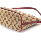 Gucci 07198 Beige Burgundy GG Boat Pochette