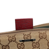 Gucci 07198 Beige Burgundy GG Boat Pochette