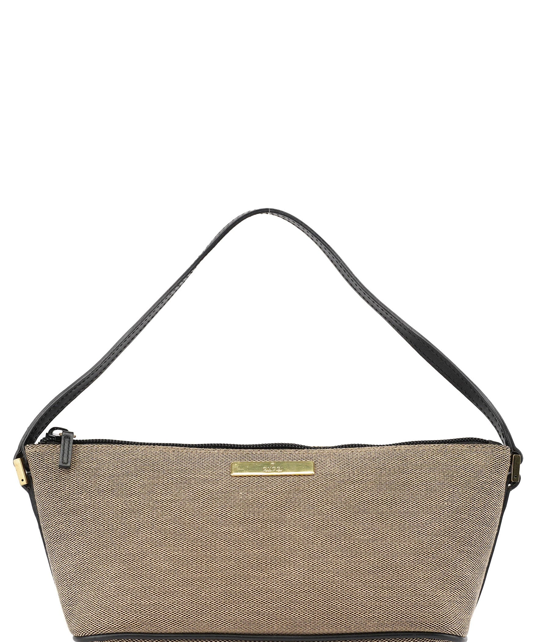 Gucci 07198 Beige Canvas Boat Pochette