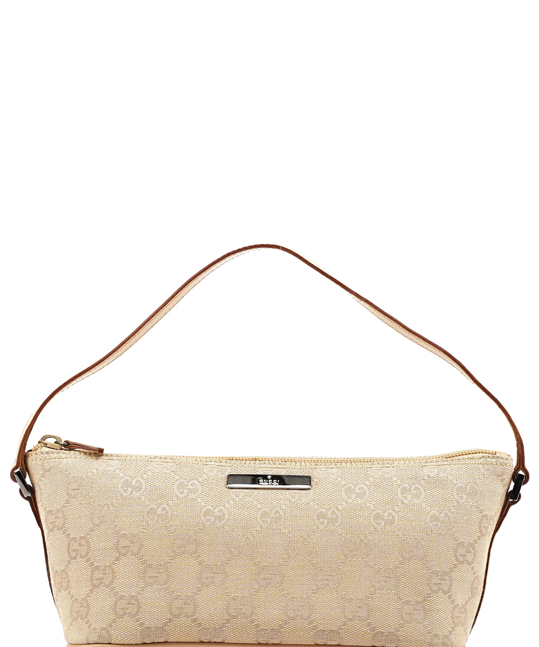 Gucci 07198 Beige GG Canvas Boat Pochette