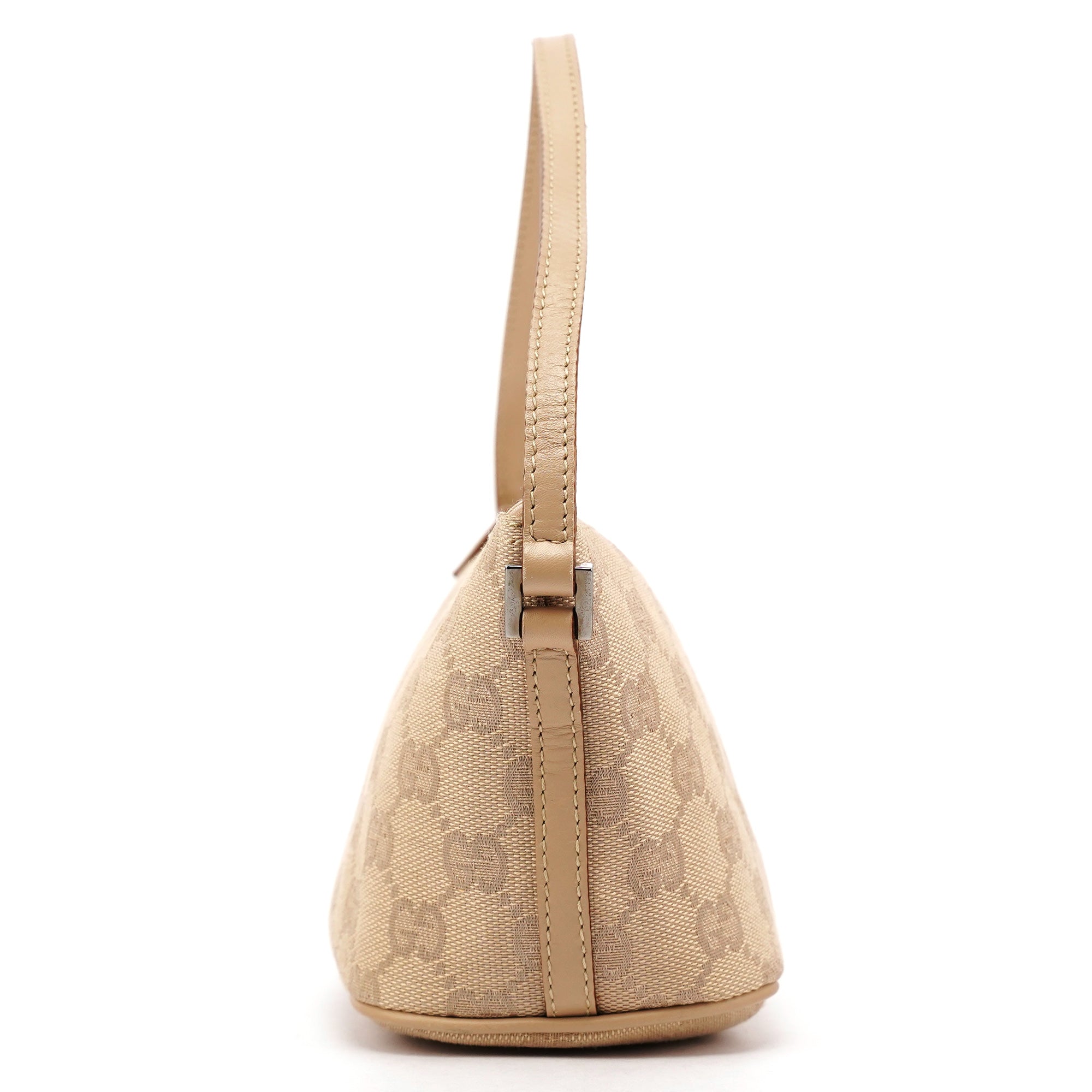 Gucci 07198 Beige GG Canvas Boat Pochette