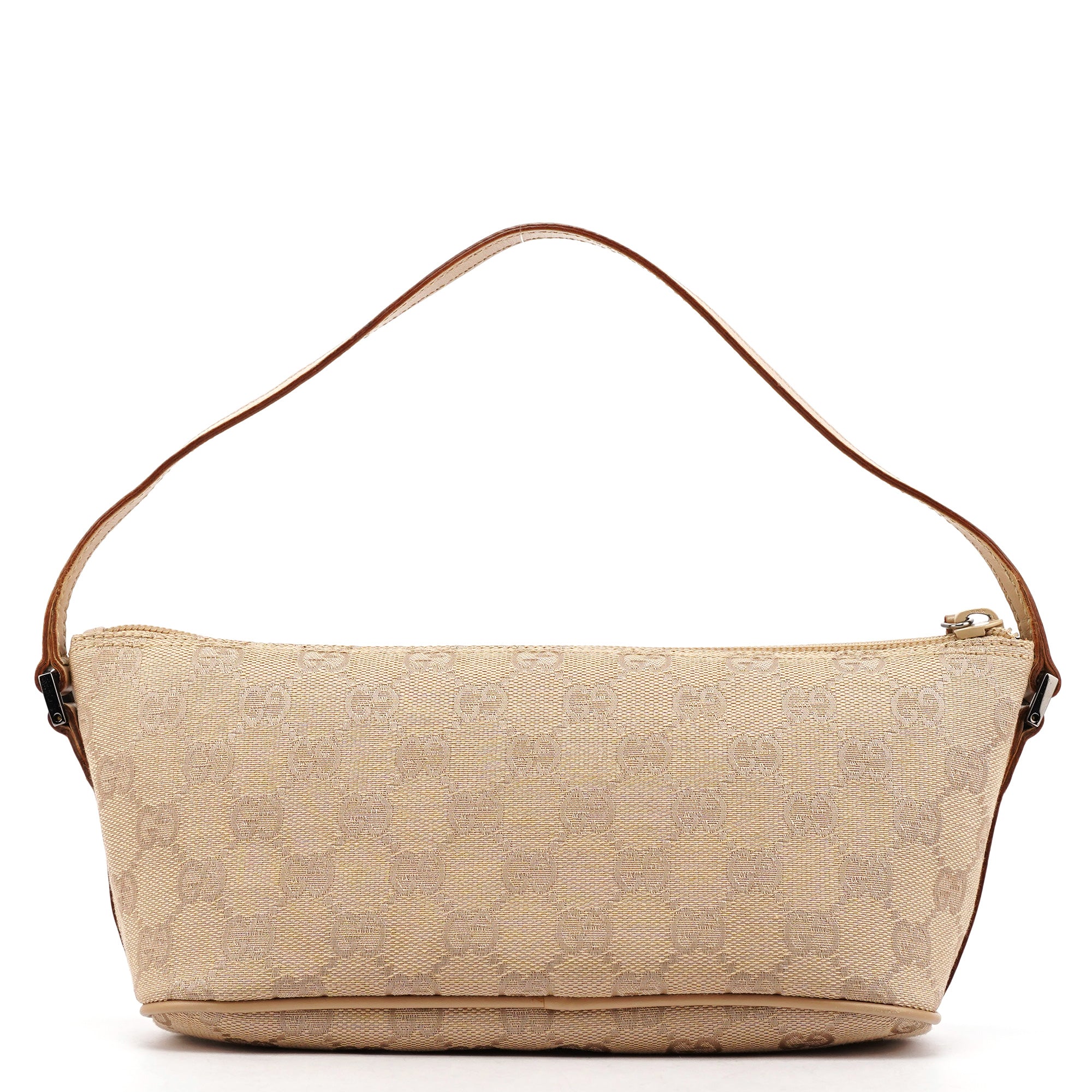 Gucci 07198 Beige GG Canvas Boat Pochette