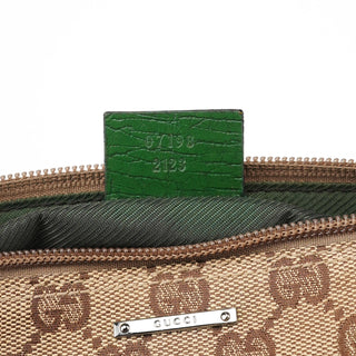 Gucci 07198 Beige Green GG Boat Pochette