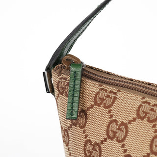 Gucci 07198 Beige Green GG Boat Pochette