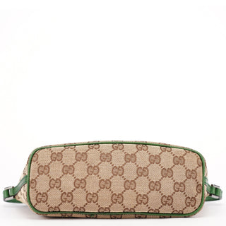 Gucci 07198 Beige Green GG Boat Pochette