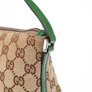 Gucci 07198 Beige Green GG Boat Pochette