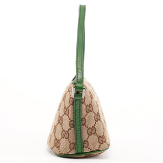 Gucci 07198 Beige Green GG Boat Pochette