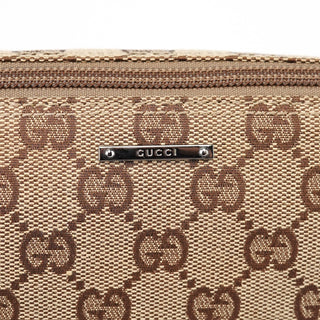 Gucci 07198 Beige Green GG Boat Pochette