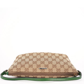 Gucci 07198 Beige Green GG Boat Pochette