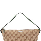Gucci 07198 Beige Green GG Boat Pochette
