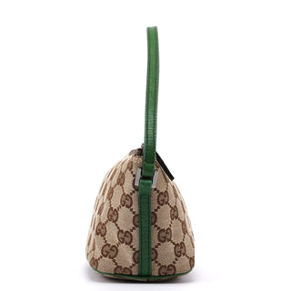 Gucci 07198 Beige Green GG Boat Pochette