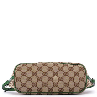 Gucci 07198 Beige Green GG Boat Pochette