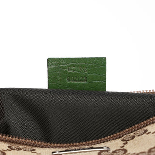 Gucci 07198 Beige Green GG Boat Pochette