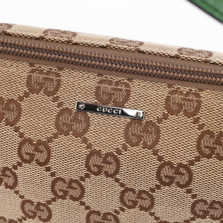 Gucci 07198 Beige Green GG Boat Pochette