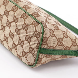 Gucci 07198 Beige Green GG Boat Pochette