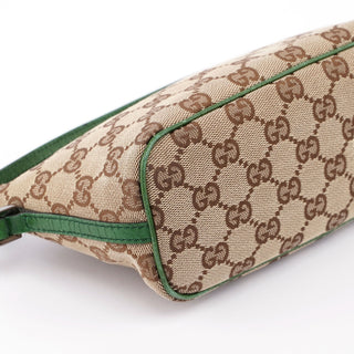 Gucci 07198 Beige Green GG Boat Pochette