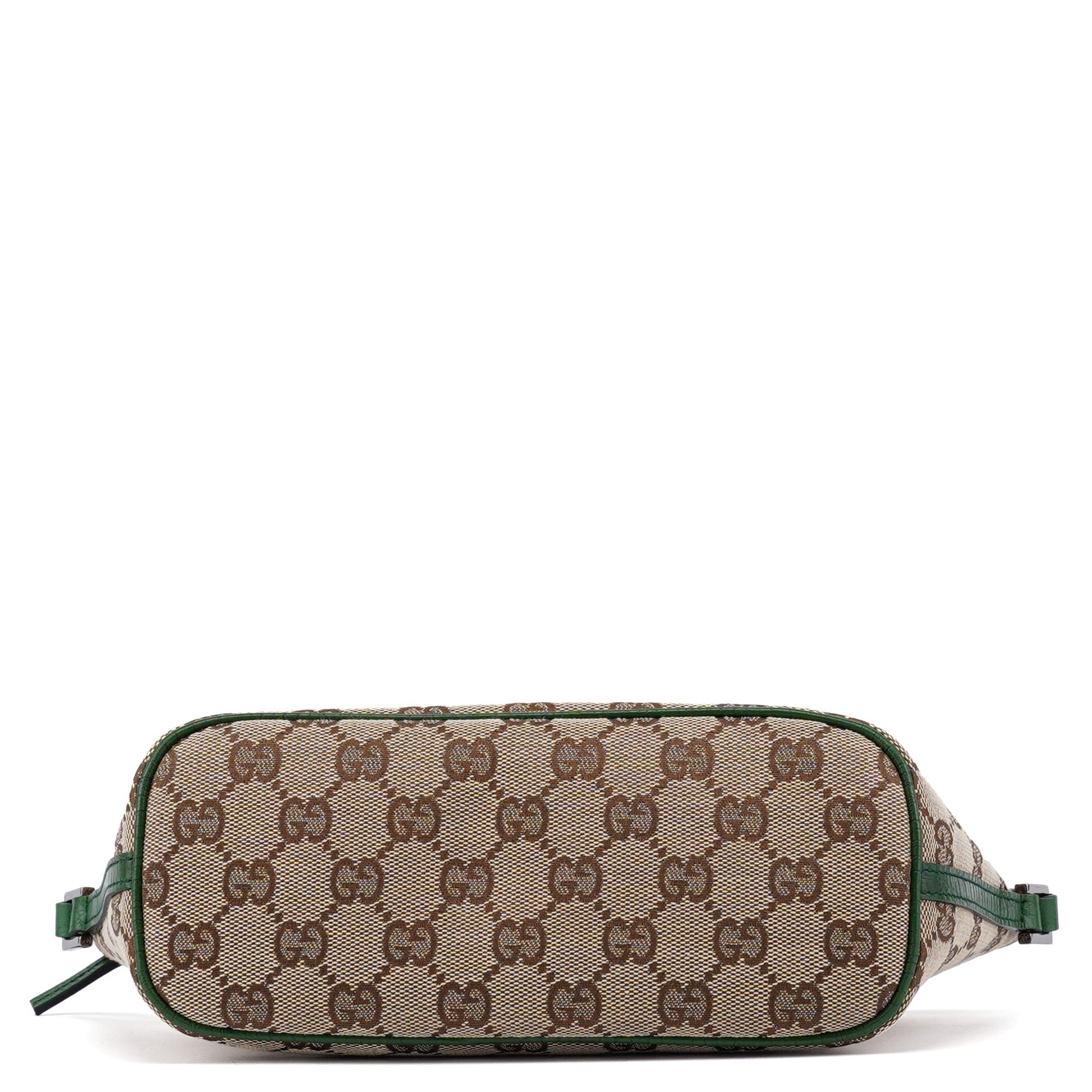 Gucci 07198 Beige Green GG Boat Pochette