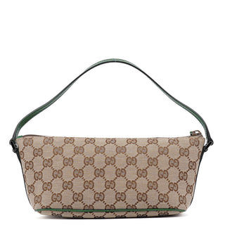 Gucci 07198 Beige Green GG Boat Pochette