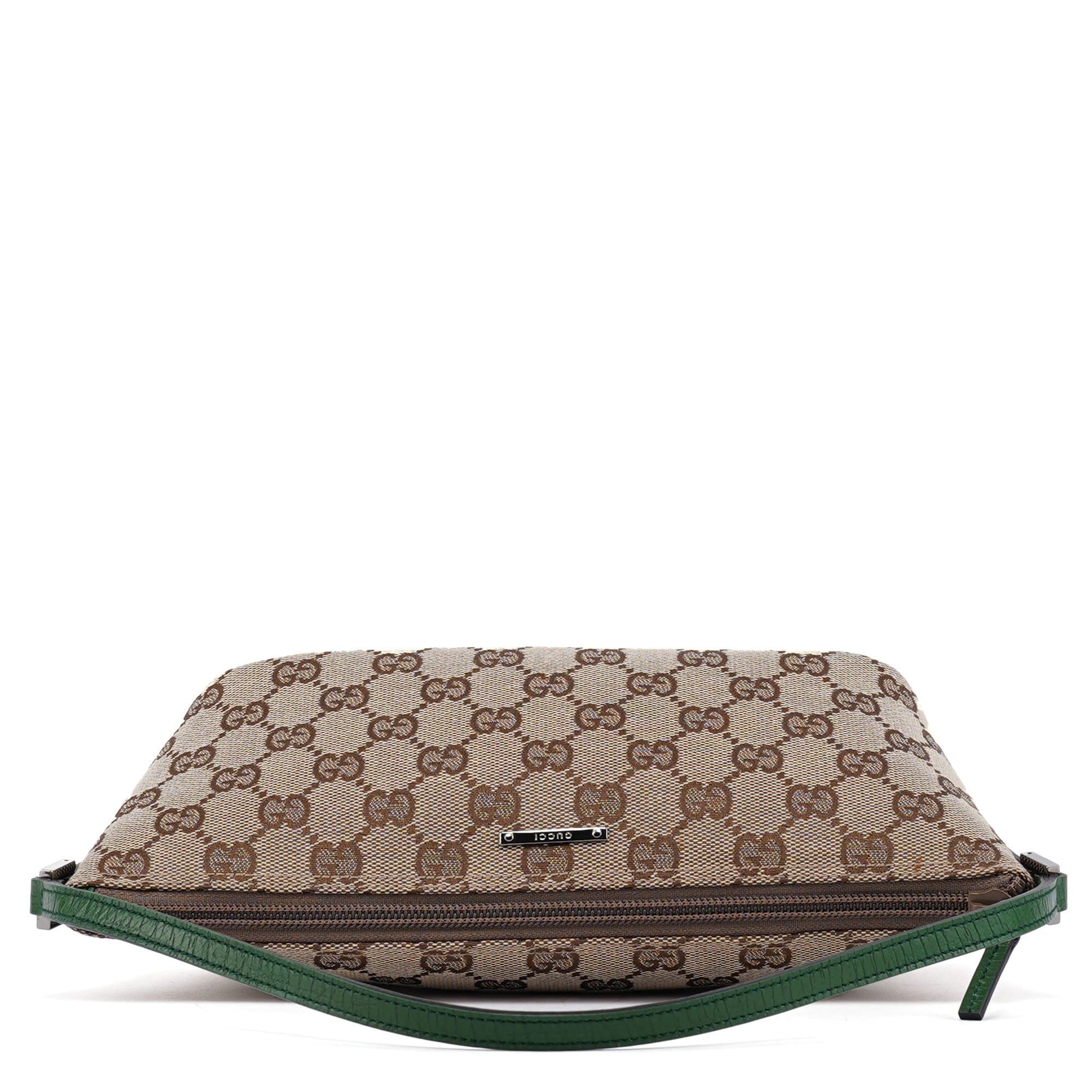 Gucci 07198 Beige Green GG Boat Pochette