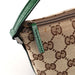 Gucci 07198 Beige Green GG Boat Pochette