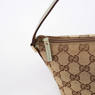Gucci 07198 Beige Light Blue GG Boat Pochette