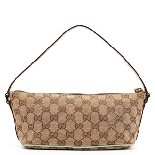 Gucci 07198 Beige Light Blue GG Boat Pochette