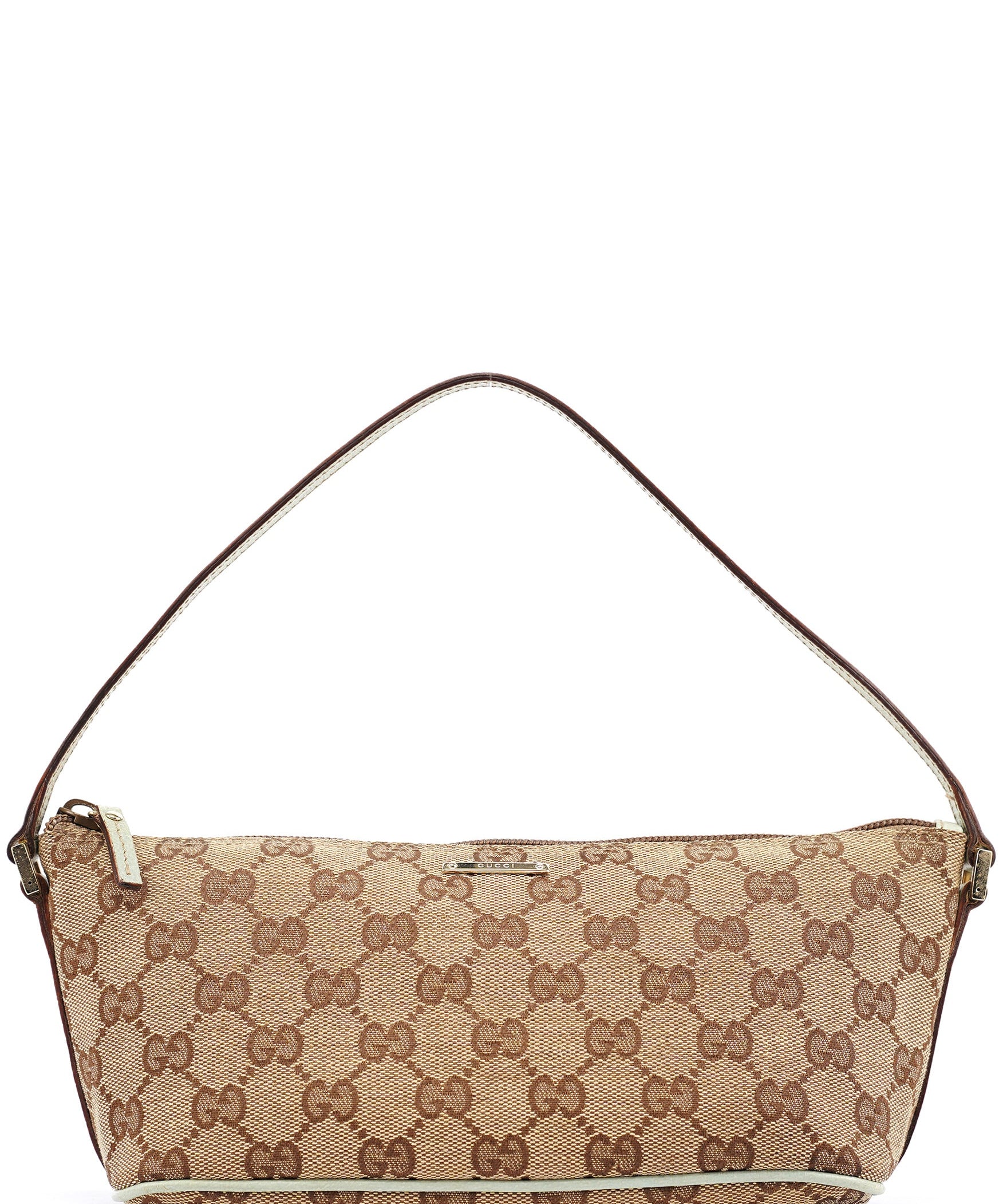 Gucci 07198 Beige Light Blue GG Boat Pochette