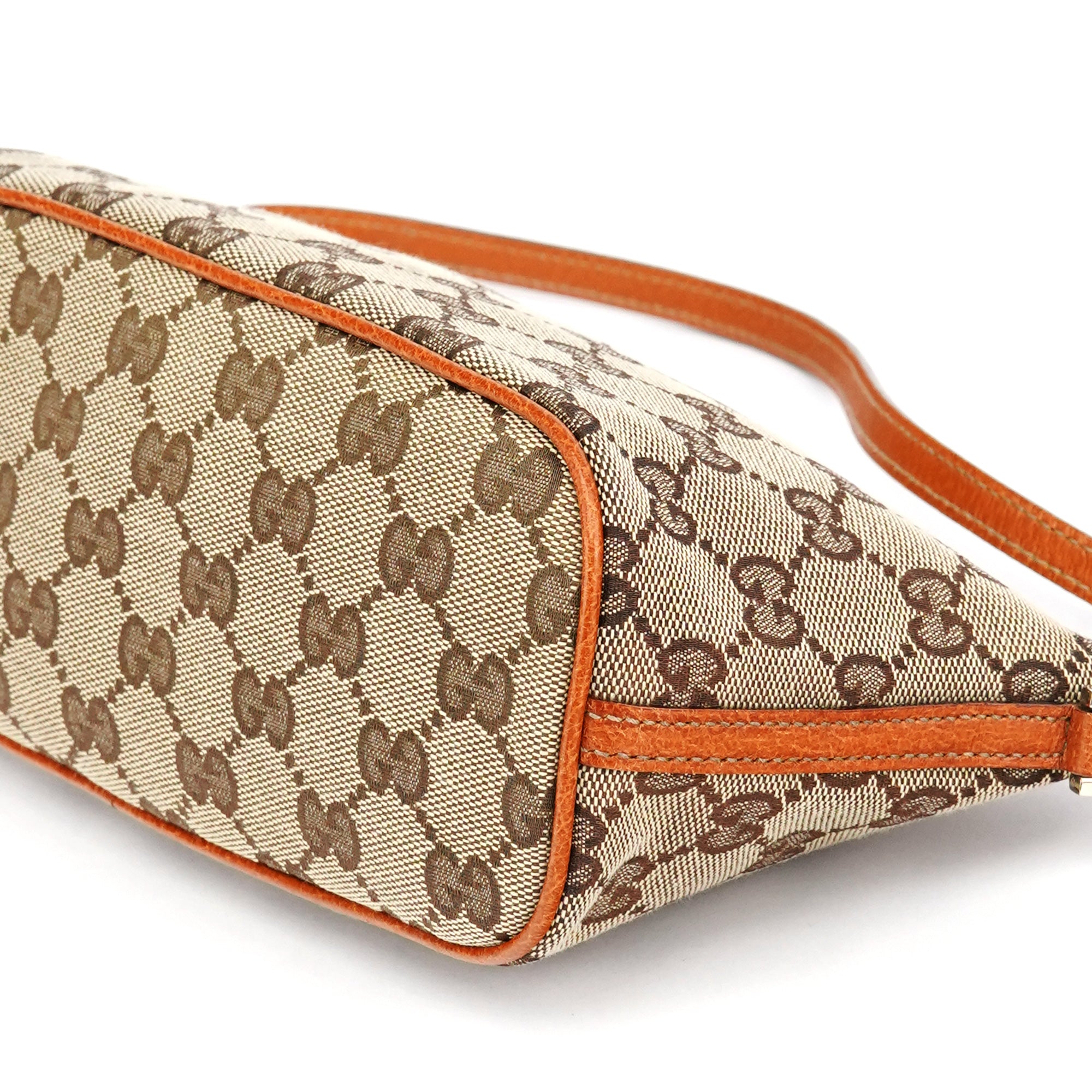 Gucci 07198 Beige Light Brown GG Boat Pochette