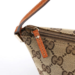 Gucci 07198 Beige Light Brown GG Boat Pochette