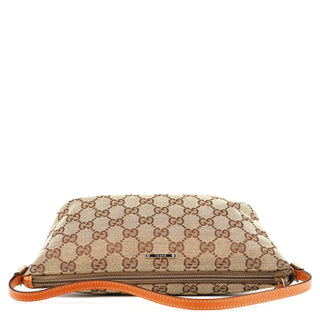 Gucci 07198 Beige Light Brown GG Boat Pochette