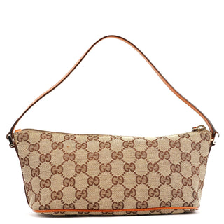 Gucci 07198 Beige Light Brown GG Boat Pochette