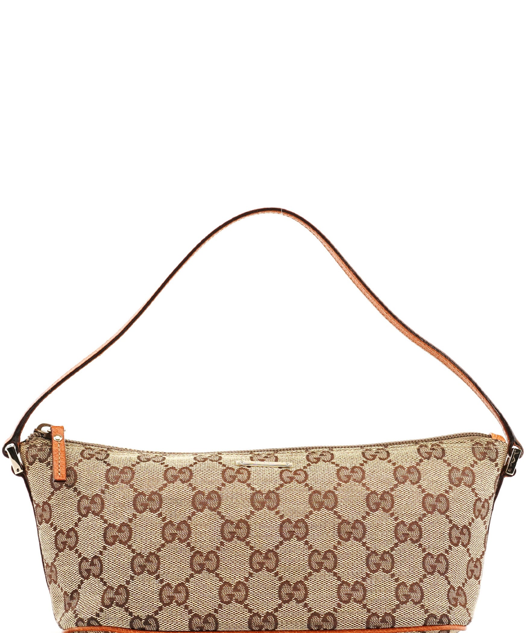 Gucci 07198 Beige Light Brown GG Boat Pochette