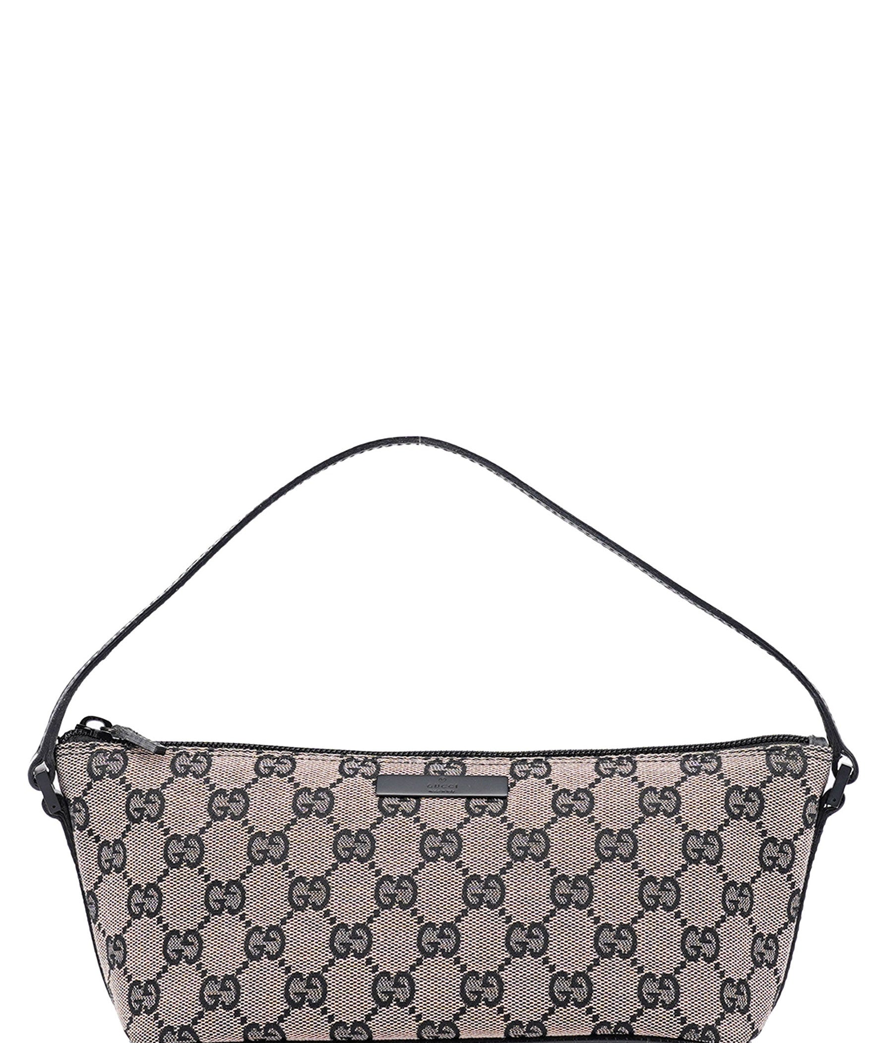 Gucci 07198 Beige Matte Black GG Boat Pochette