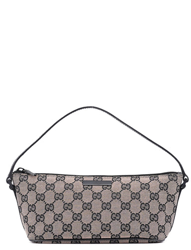 Gucci 07198 Beige Matte Black GG Boat Pochette