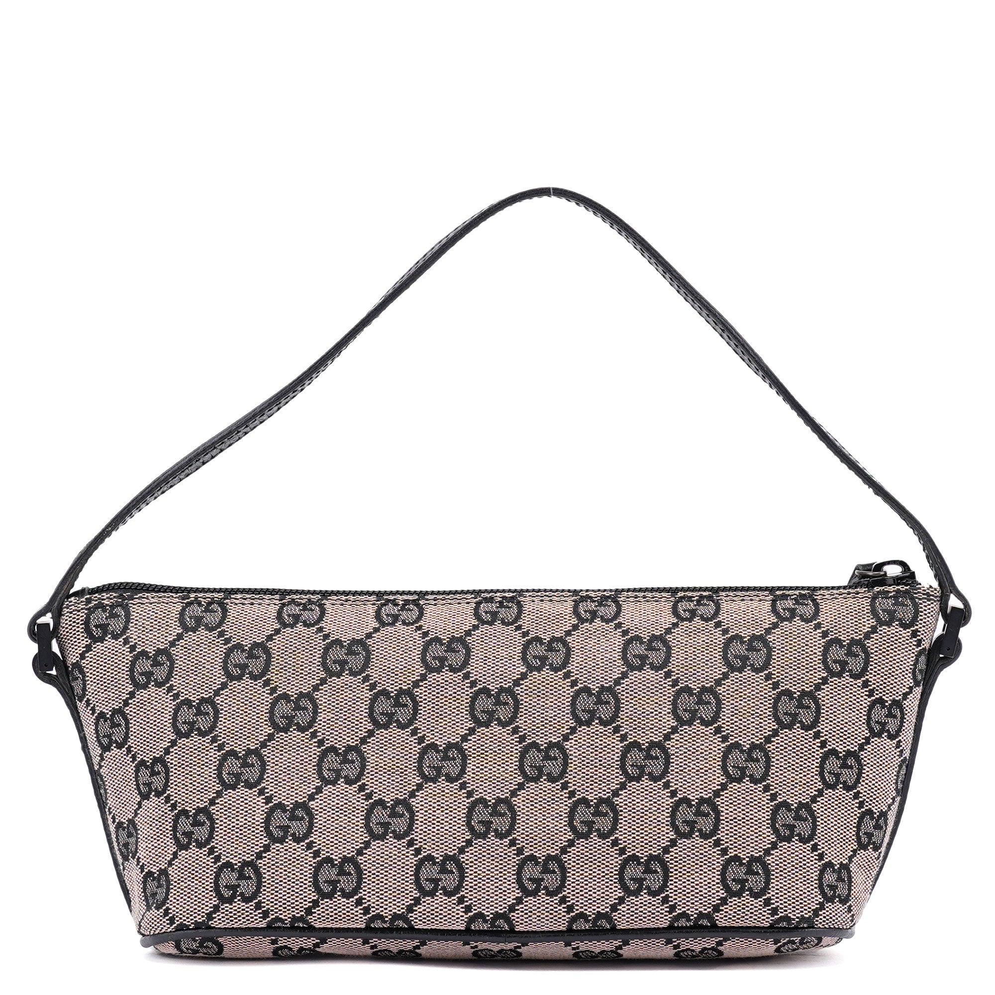 Gucci 07198 Beige Matte Black GG Boat Pochette