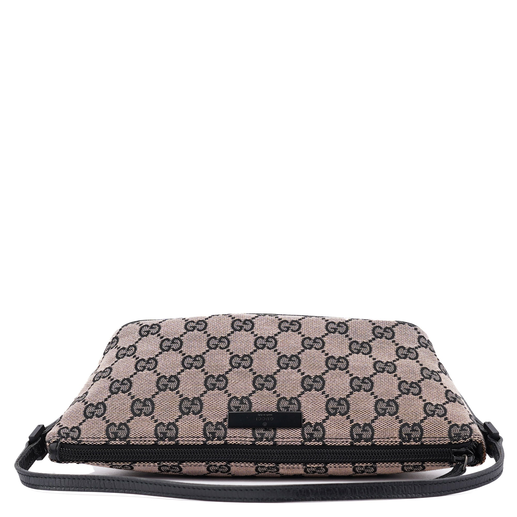 Gucci 07198 Beige Matte Black GG Boat Pochette