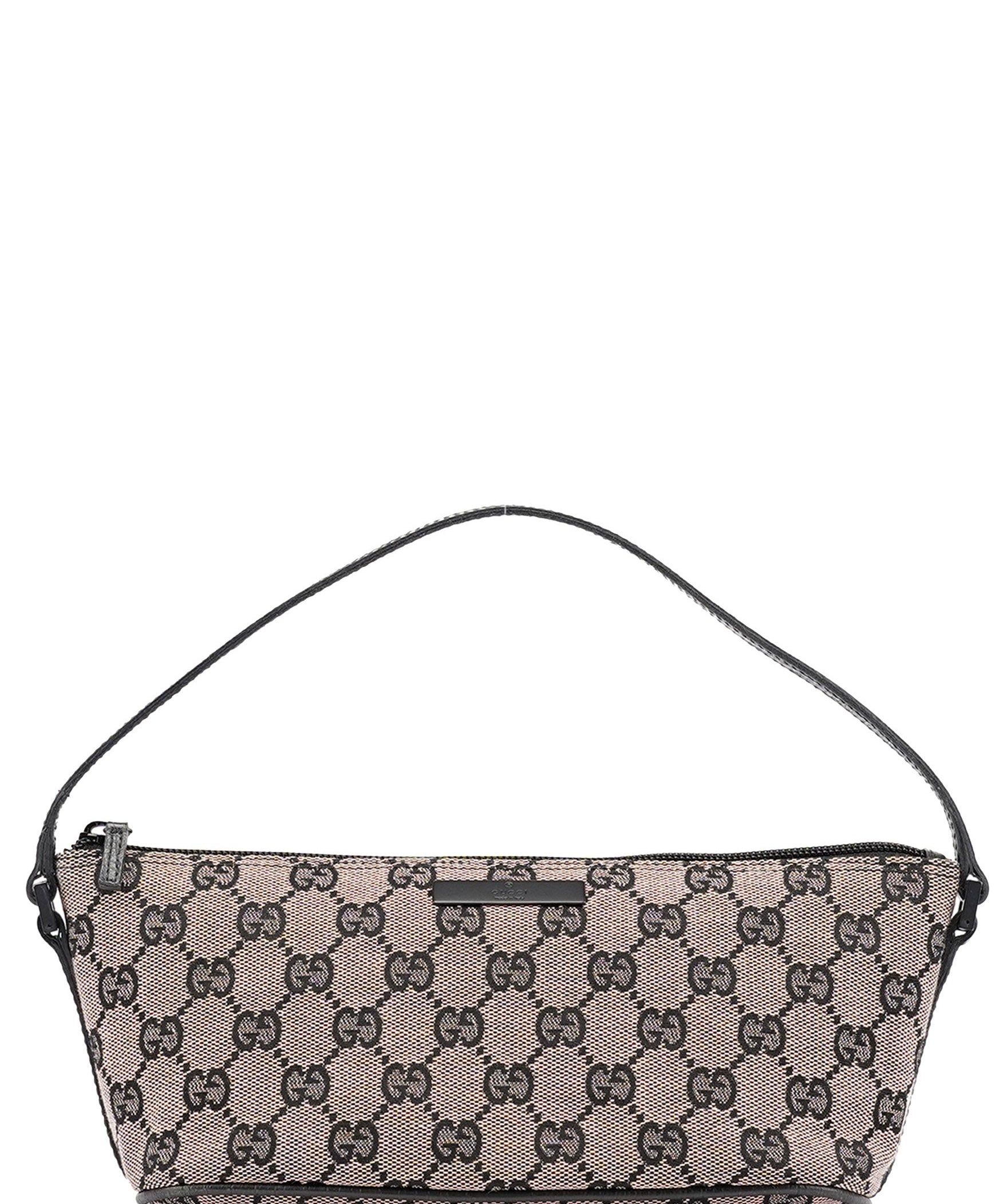 Gucci 07198 Beige Matte Black GG Boat Pochette